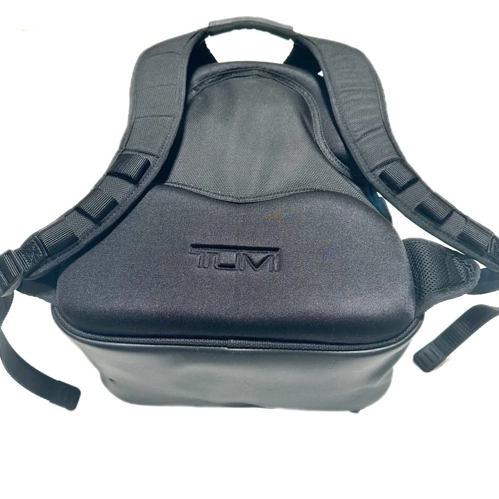 TUMI Thompson Backpack XL Black Leather Ballistic Nylon Laptop Sleeve Rucksack